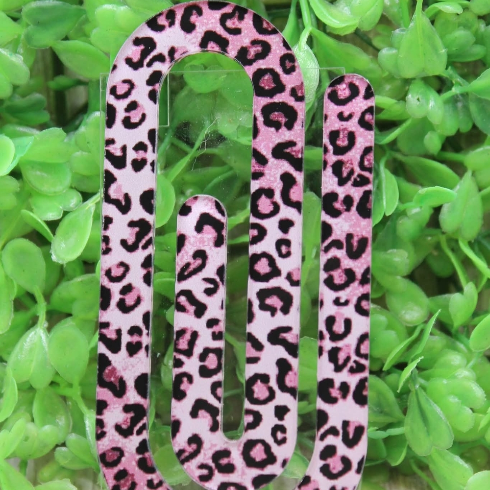 Pink Leopard Print Jumbo 2x4 Paperclip